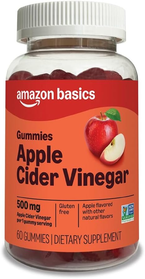 Amazon Basics Apple Cider Vinegar 500 mg Gummy, 60 Count