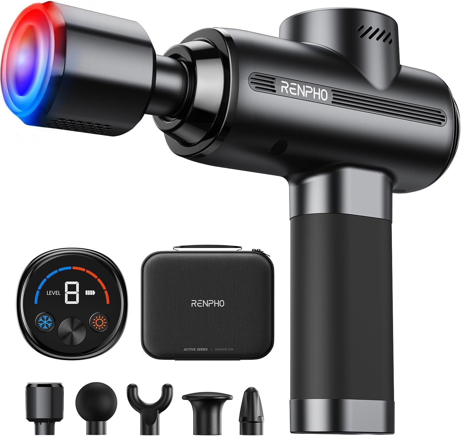 RENPHO Active Thermacool 2 Massage Gun with Heat and Cold, Valentine’s Day Gifts, [2026 Upgraded] Percussion Deep Tissue Handheld Neck Massager, FSA Approved, Muscle Masajeador for Men Women HSA