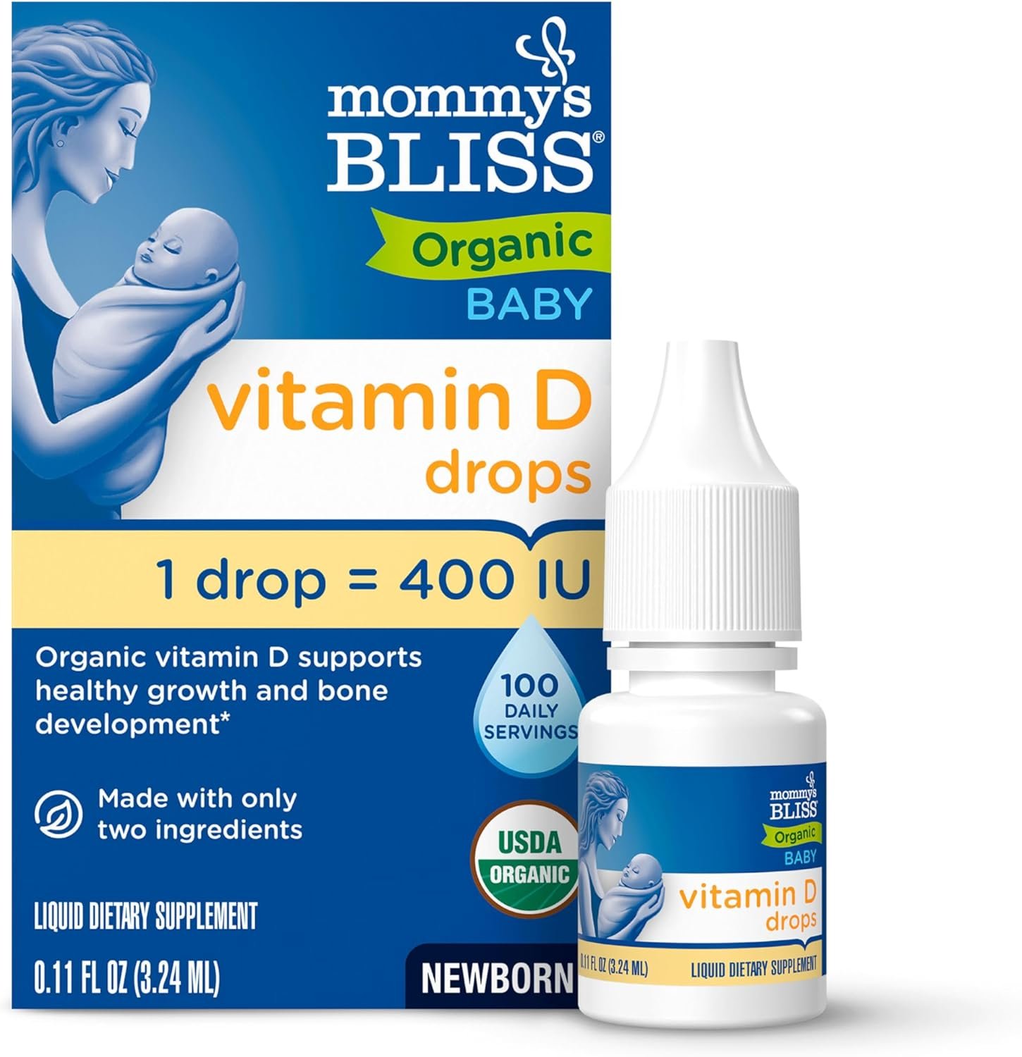 Mommy’s Bliss Organic Drops No Artificial Color, Vitamin D, 0.11 Fl Oz
