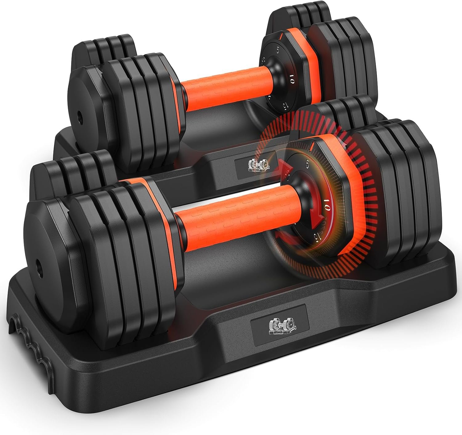2026 Updated Adjustable Dumbbell Set of 2, 110lbs/50lbs Weights Dumbbell Set with Storage Box, 25lbs/55lbs Adjustable Weights with Anti-slip Silicone Grip, Weight Set For Home Gym Suit both Men and Women