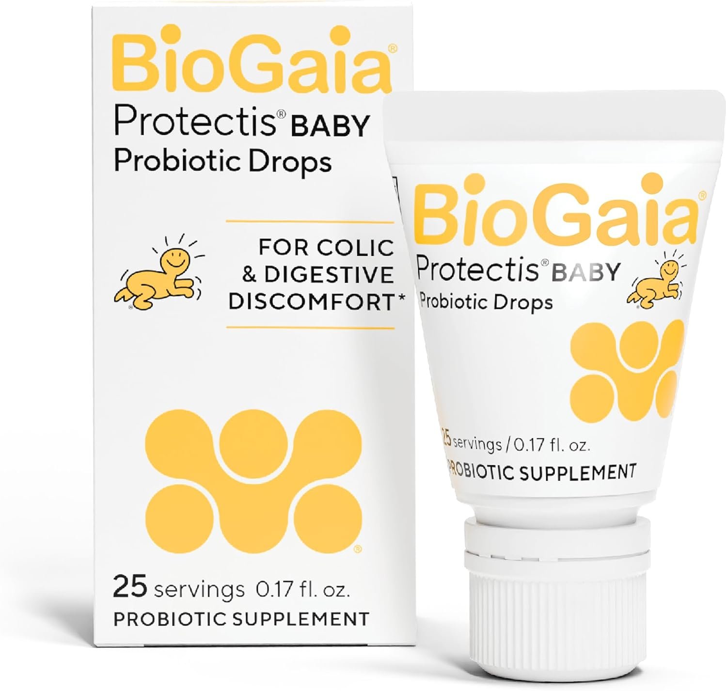 BioGaia Baby Probiotic Drops – Baby Essentials for Colic & Gas Relief, Safe for Newborns, Reduces Crying, Fussing, Colic, Gas, Spit-ups and Constipation, No allergens, Dairy, Soy, Gluten, or Sugar