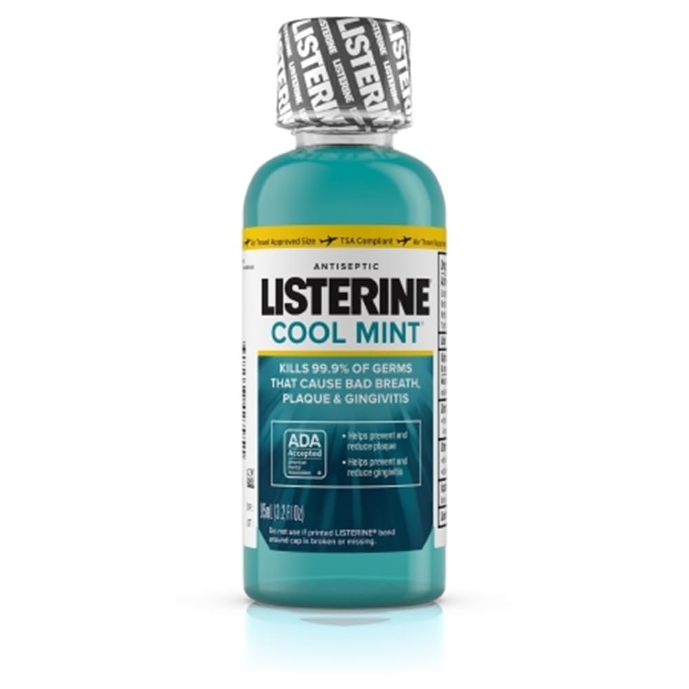 Listerine Adult Antiseptic Mouthwash, Cool Mint, 3.2 Ounce (Pack of 24)