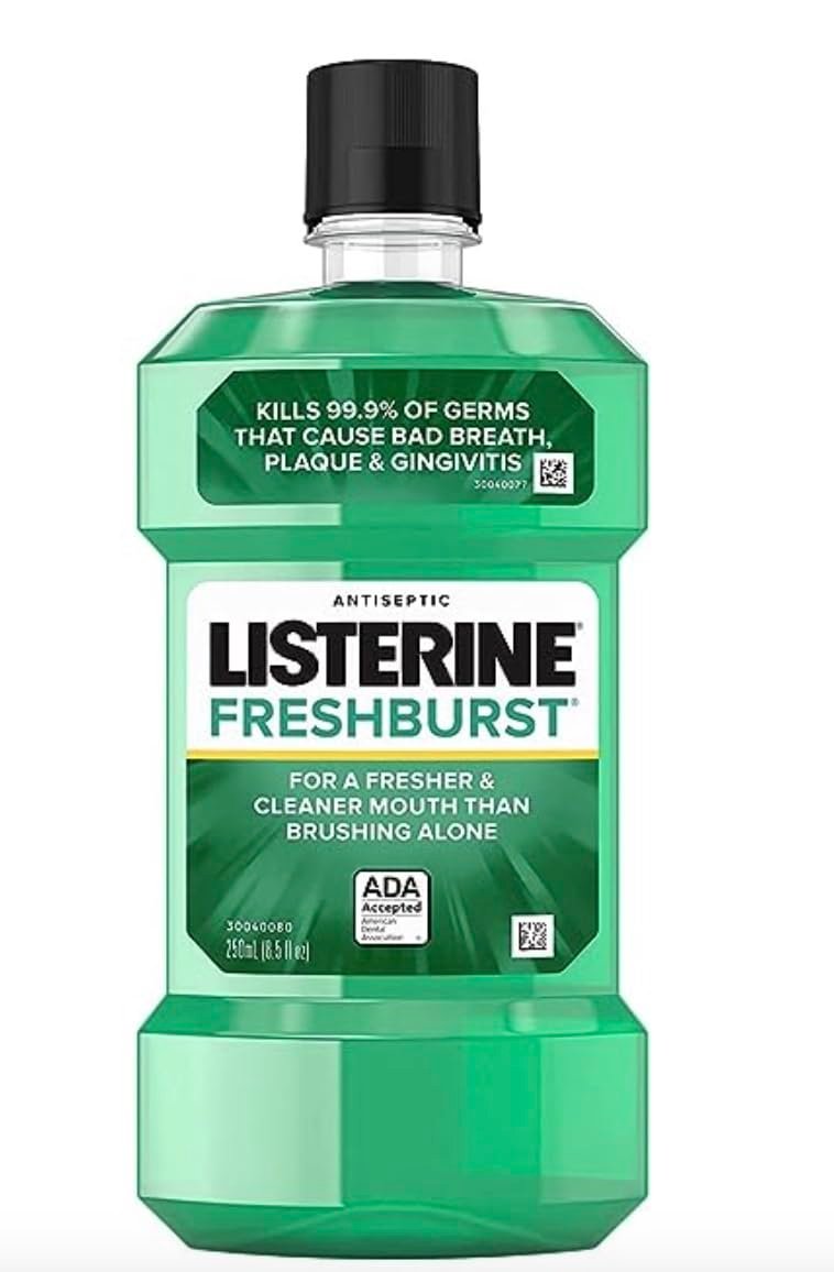 Listerine Antiseptic Mouthwash, Fresh Burst 250 mL (Pack of 3)