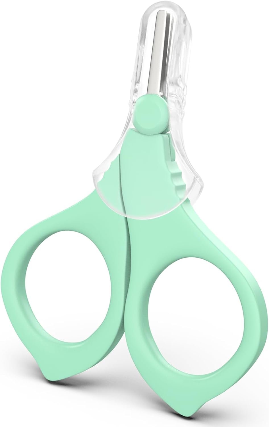 Baby Nail Scissors, Infant Nail Clippers with Safety Round Tip, Toddler Nail Clipper, Newborn Fingernail Cutter with Protective Cap, Nail Clippers for Baby Care Shower Gift