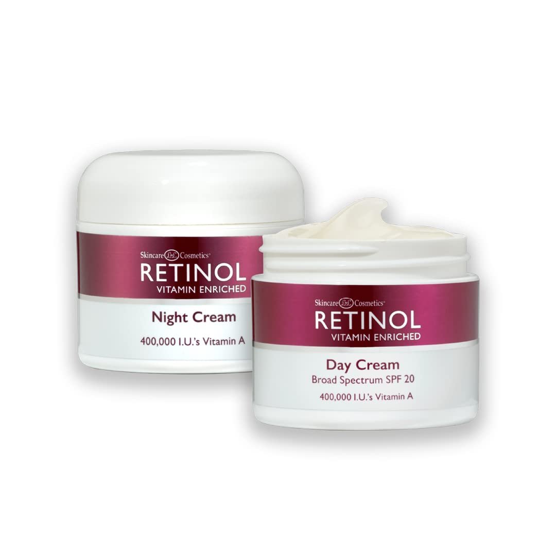 LIVAURA Retinol Anti-Aging, Vitamin Enriched Night Cream & Day Cream – Your 24 HOUR skincare duo that works day and night to give you younger-looking skin, 1 Ounce Each