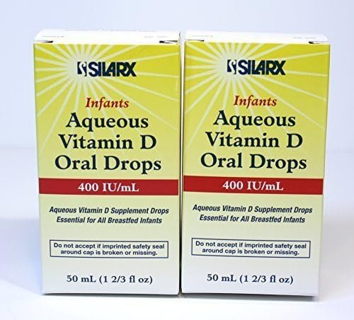 Infants Aqueous Vitamin D Oral Drops 400IU/ml 2-Pak (2 x 50ml) by Silarx