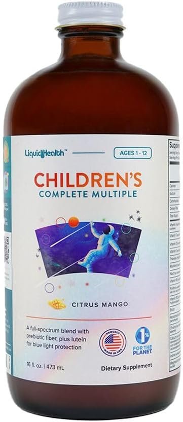 LIQUIDHEALTH Children’s Complete Liquid Multivitamin for Kids, Toddlers – Essential Vitamins, Nutrients & Minerals, Immune Support, Gut Health – Made in USA, Vegan, Non GMO, Sugar-Free (16 oz)