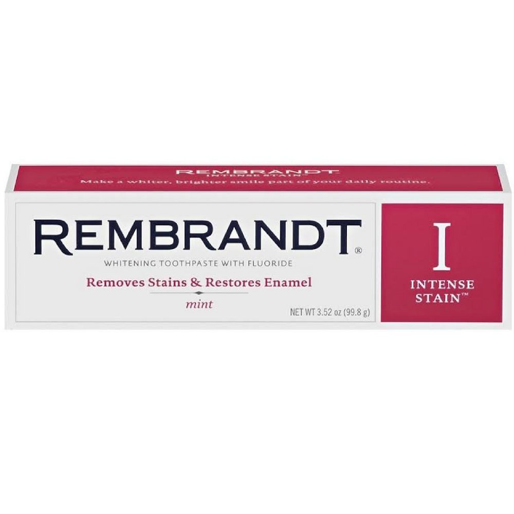 REMBRANDT Intense Stain Whitening Toothpaste With Fluoride, Removes Tough Stains, Rehardens And Strengthens Enamel, 3.5 Ounce – (Pack of 2)