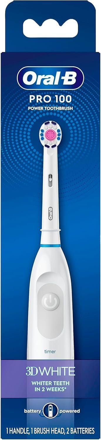 Oral-B Pro 100 Gum Care, Battery Powered Toothbrush, White (New Model)