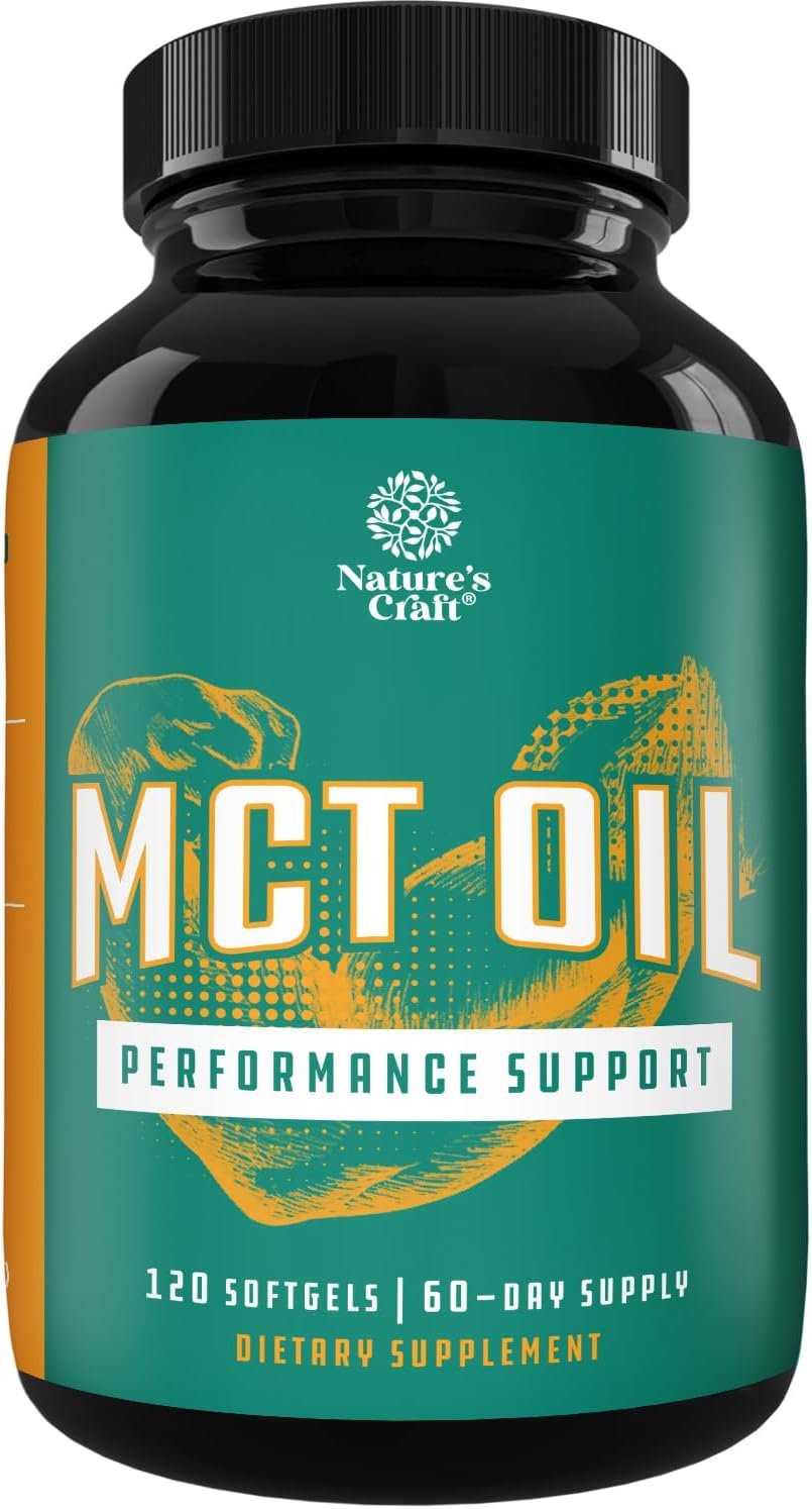 C8 MCT Oil Softgels – Medium Chain Triglycerids MCT Coconut Oil Supplement with Caprylic/Capric Triglycerides for Body Sculpting, Enhanced Energy & Stamina – Keto Supplements for Weight Loss – 120 Ct