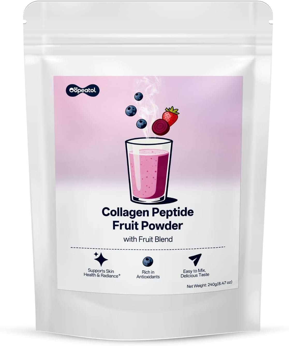 Collagen Powder Peptides with Blueberry Flavor | 20g Daily Serving for Skin, Hair & Nails | Hydrolyzed for Easy Absorption, Supports Glowing Skin & Joint Equilibrium and Health