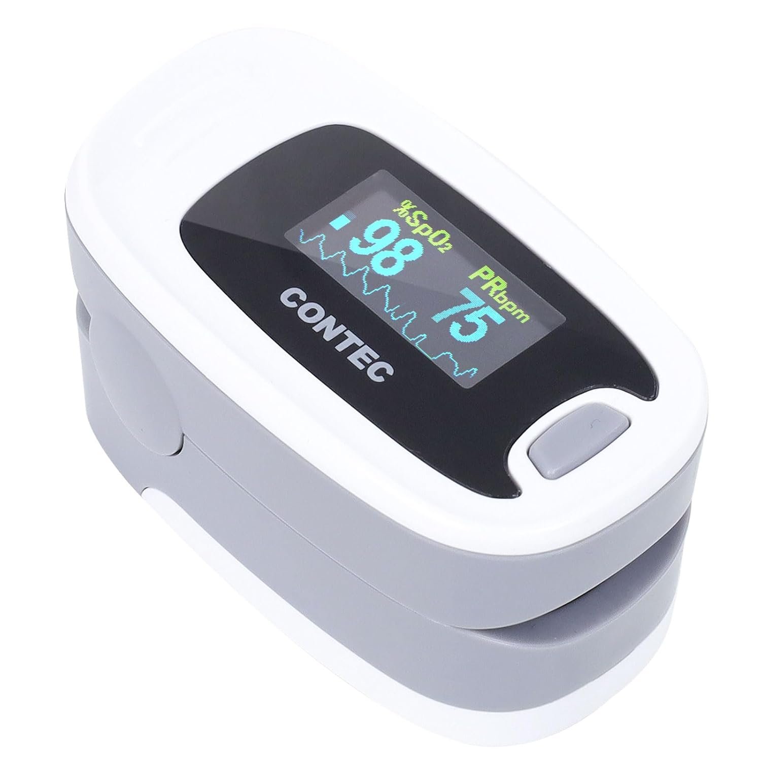 CONTEC CMS50NA Pulse Oximeter Fingertip Blood Oxygen Saturation Monitor SpO2 and PR Value Waveform Blood Oxygen Neck/Wrist Corda, Grey