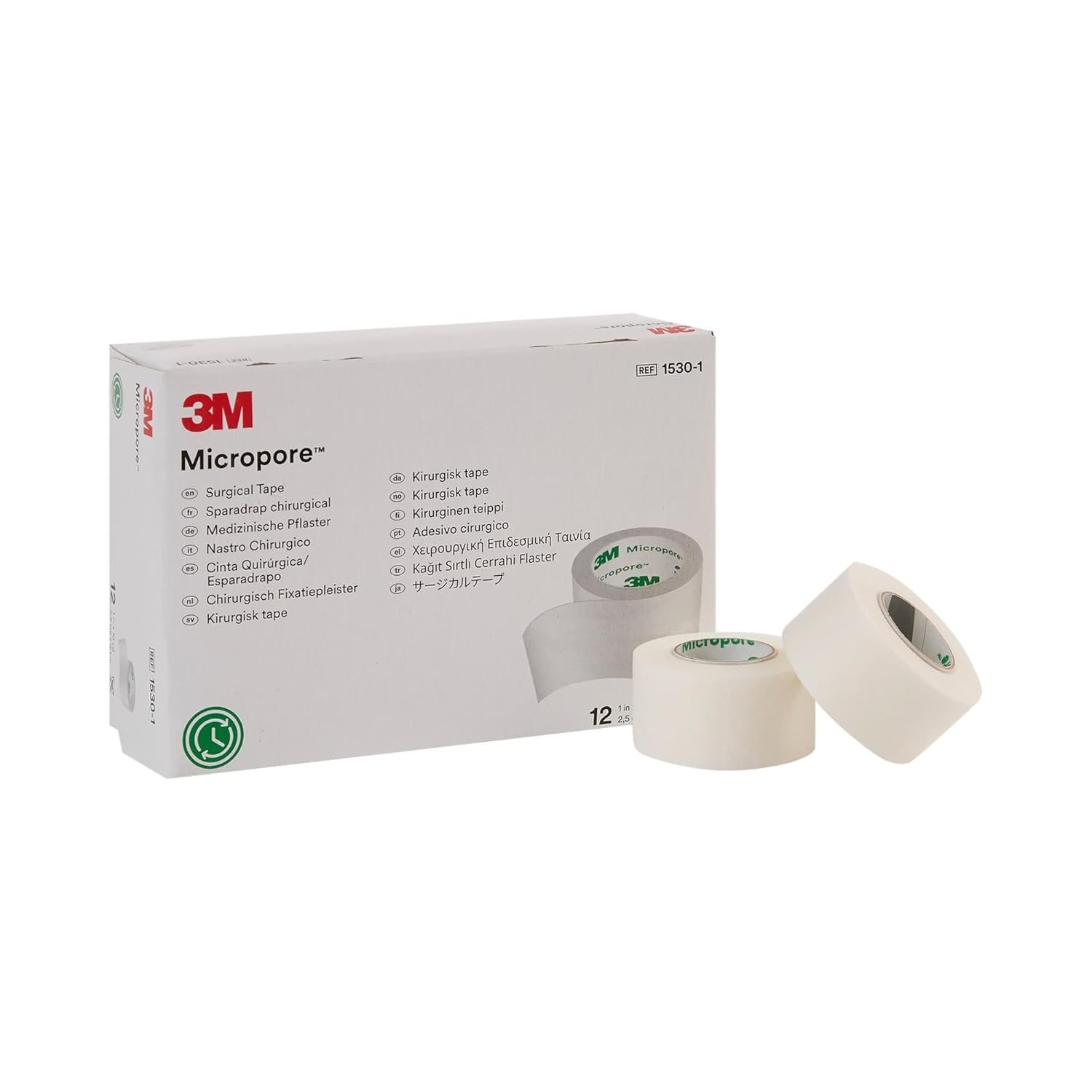 3M™ Micropore™ Surgical Tape 1530-1, 1 IN x 10 YD (2,5cm x 9,1m), 12 Rolls/Carton