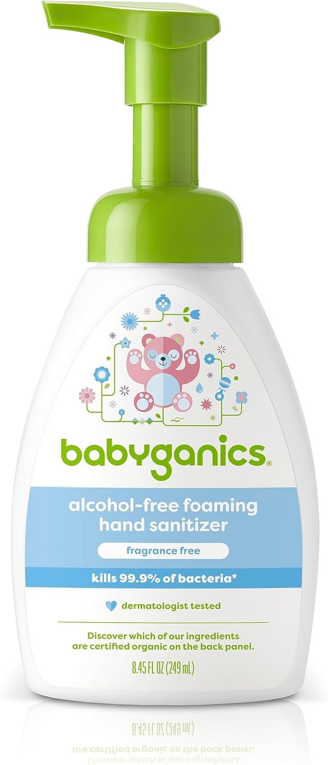 Babyganics Alcohol-Free Foaming Hand Sanitizer, Pump Bottle, Fragrance Free, 8.45 oz, Packaging May Vary