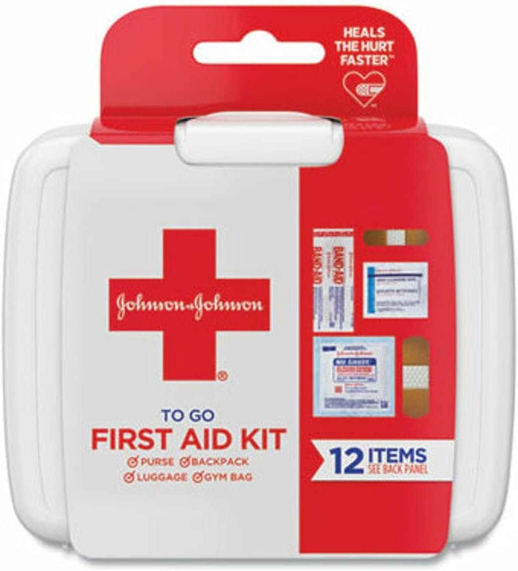 Johnson & Johnson First Aid to Go Portable Mini Travel Kit, 12 Pieces