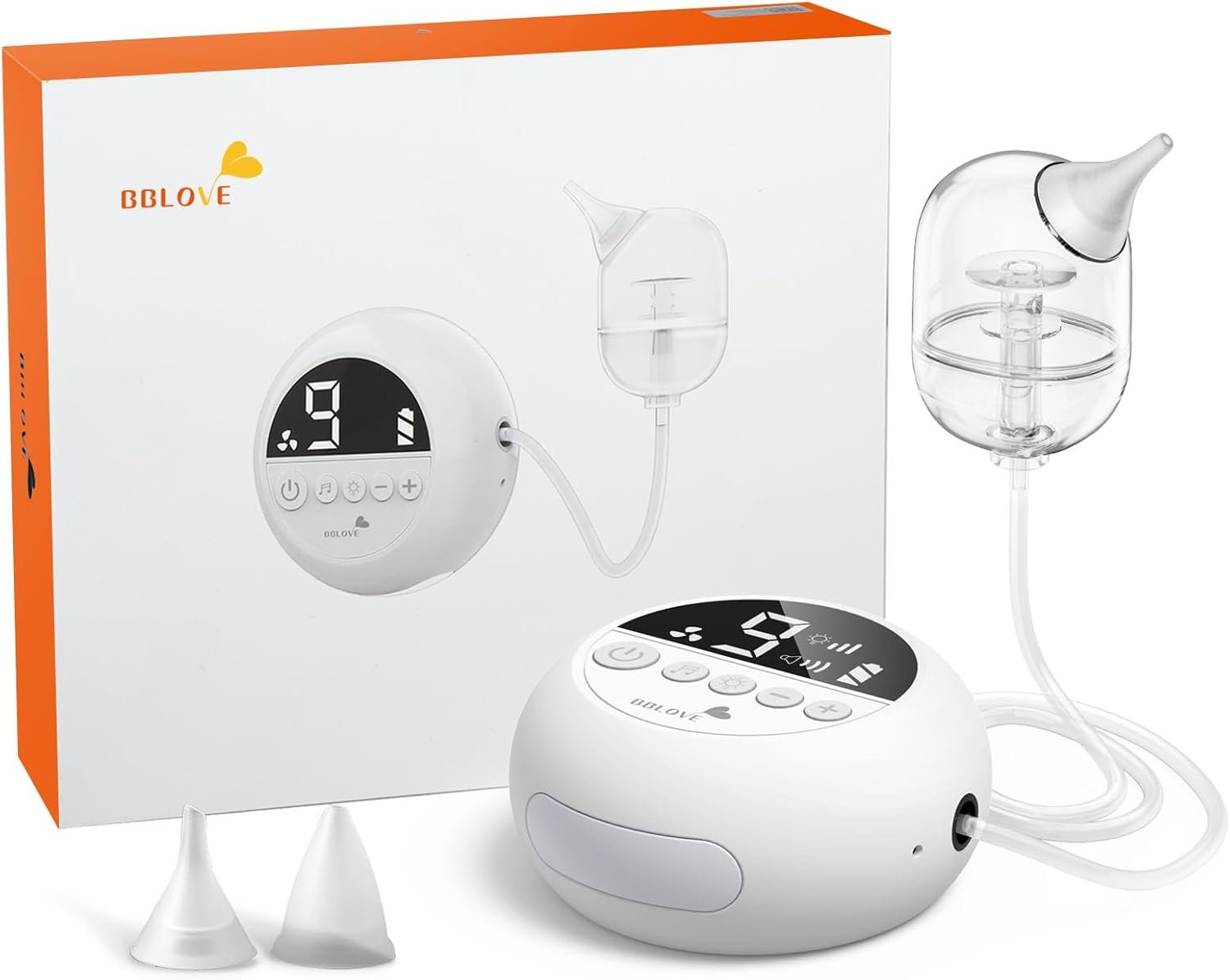 Nasal Aspirator for Baby, Hospital-Grade Electric Nose Suction for Baby with 9 Levels Suction, Baby Nose Sucker with Night Light & Soothing Lullabies