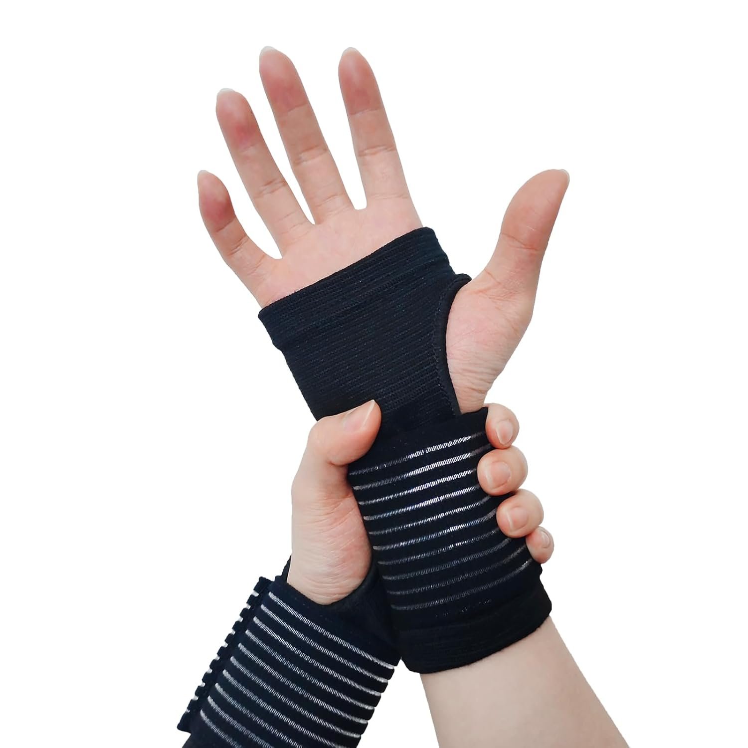 2 Pack Wrist Brace, Compression Wrist Support Splint for Women Men, Adjustable Wrist Strap Compression Wraps Fit Right Left Hand for Fitness, Carpal Tunnel Arthritis, Tendonitis, Wrist Pain