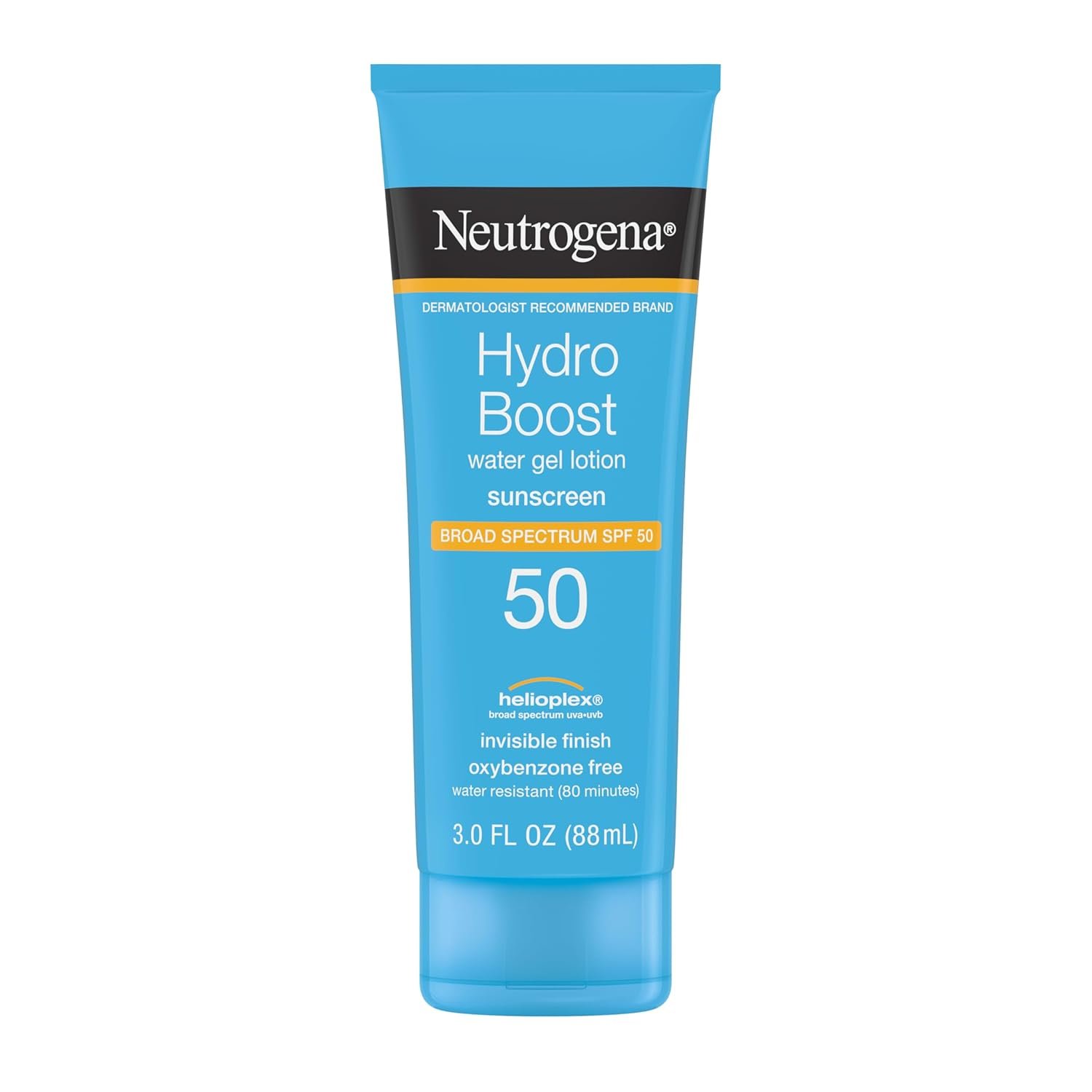 Neutrogena Hydro Boost Moisturizing Water Gel Sunscreen Lotion with Broad Spectrum SPF 50, Water-Resistant & Non-Greasy Hydrating Sunscreen Lotion, Oil-Free, 3 fl. oz, 3 Pack
