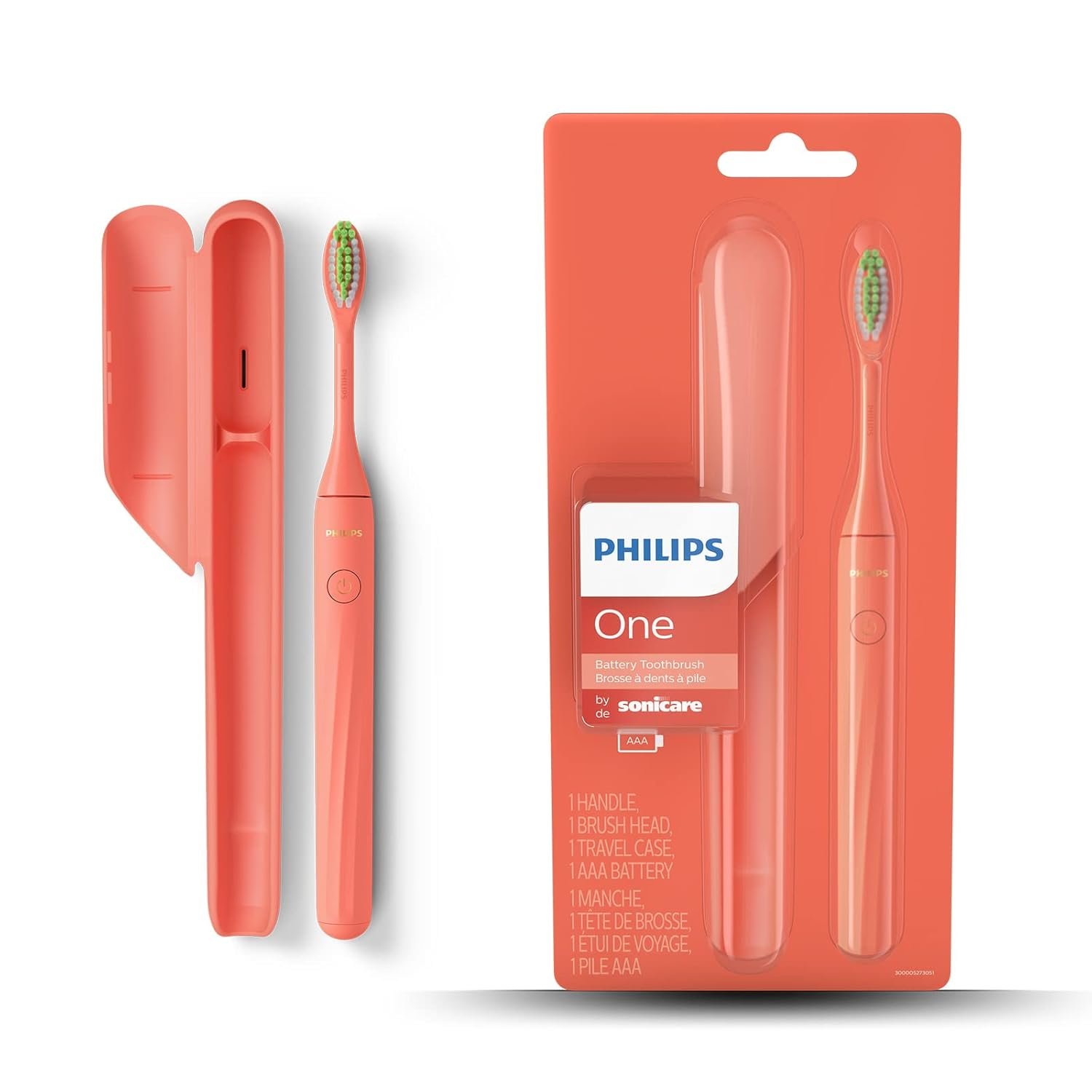 Philips Sonicare One by Sonicare Battery Toothbrush, Miami Coral, HY1100/01