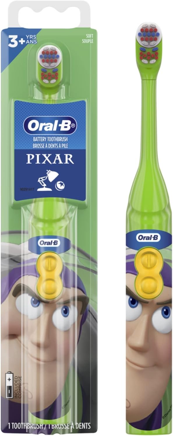 Oral-B Kid’s Battery Toothbrush Featuring Disney’s Buzz Lightyear, Soft Bristles, for Kids 3+