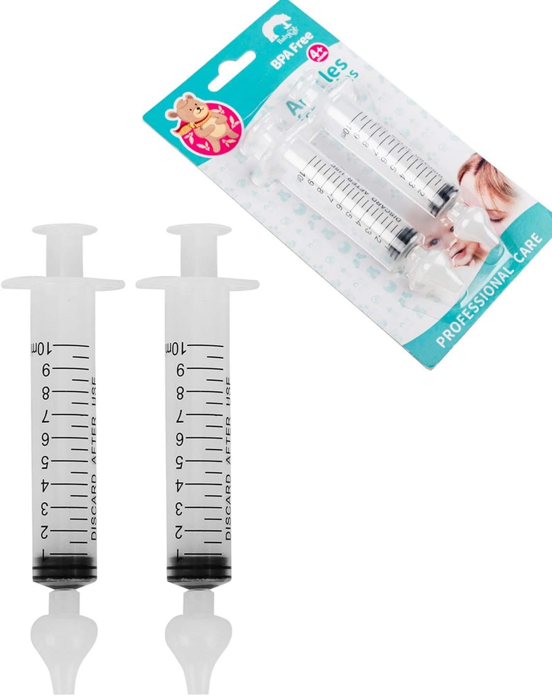 Syringe Nasal Irrigator, Professional Baby Nasal Irrigator Portable Infant Nose Cleaner Rinsing Device Fast All Natural Relief-Nasal Irrigation/Nasal Spray/Nasal Hygiene (2 pièces)