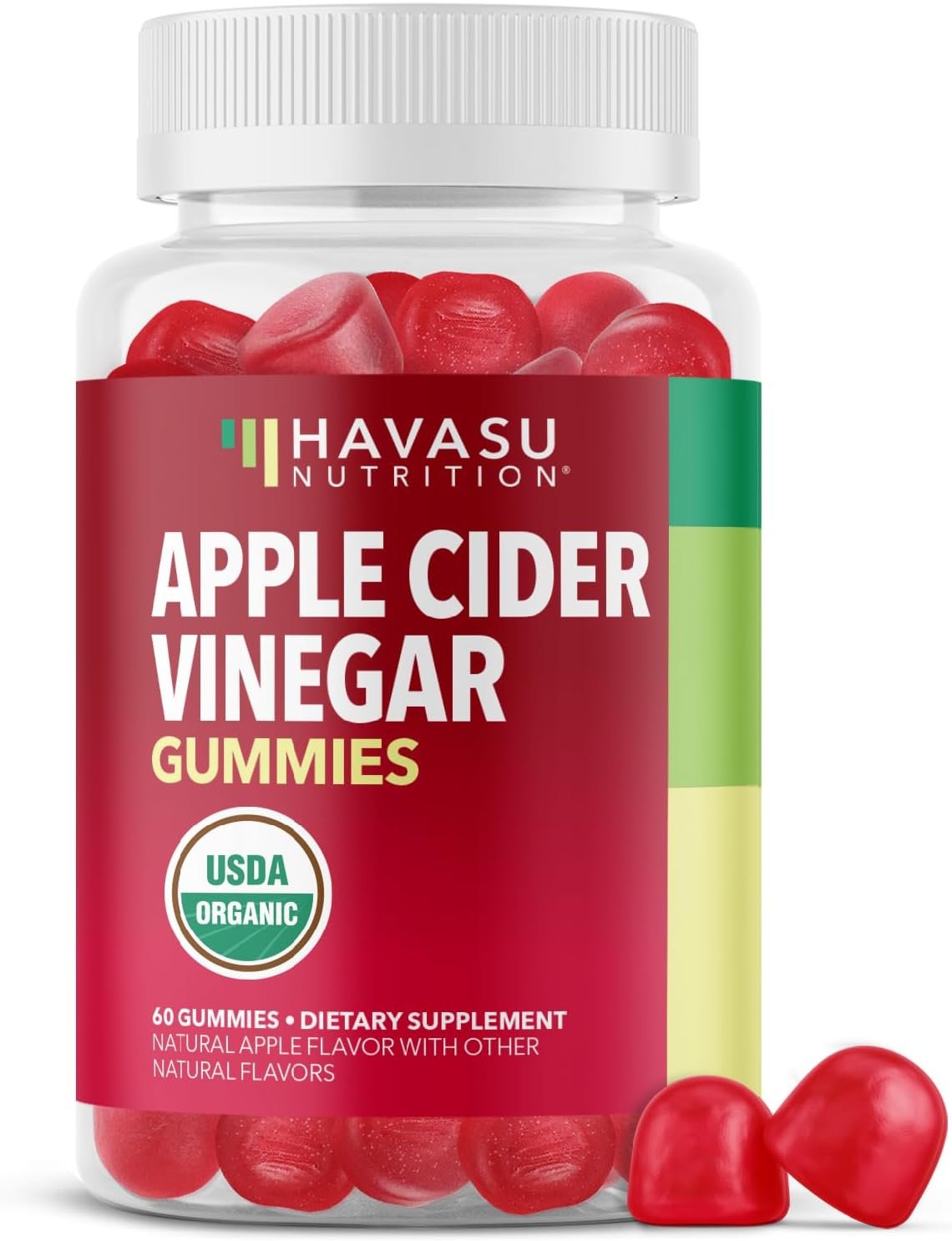 Apple Cider Vinegar Gummies – Organic ACV Vitamins for Digestive Health, Metabolism & Gut Support – 60 Count – Vegan, Non-GMO, Gluten-Free – Delicious Flavor & No Harsh Taste – 1 Month Supply