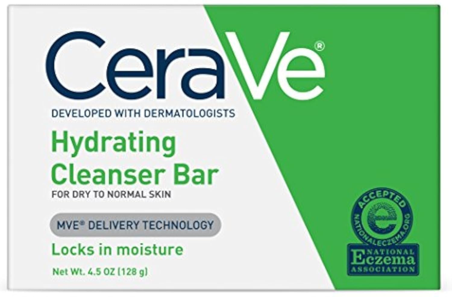 CeraVe Hydrating Cleanser Bar – Soap-Free Body and Facial Cleanser with 5% Moisturizing Cream – 4.5 Ounce Bar