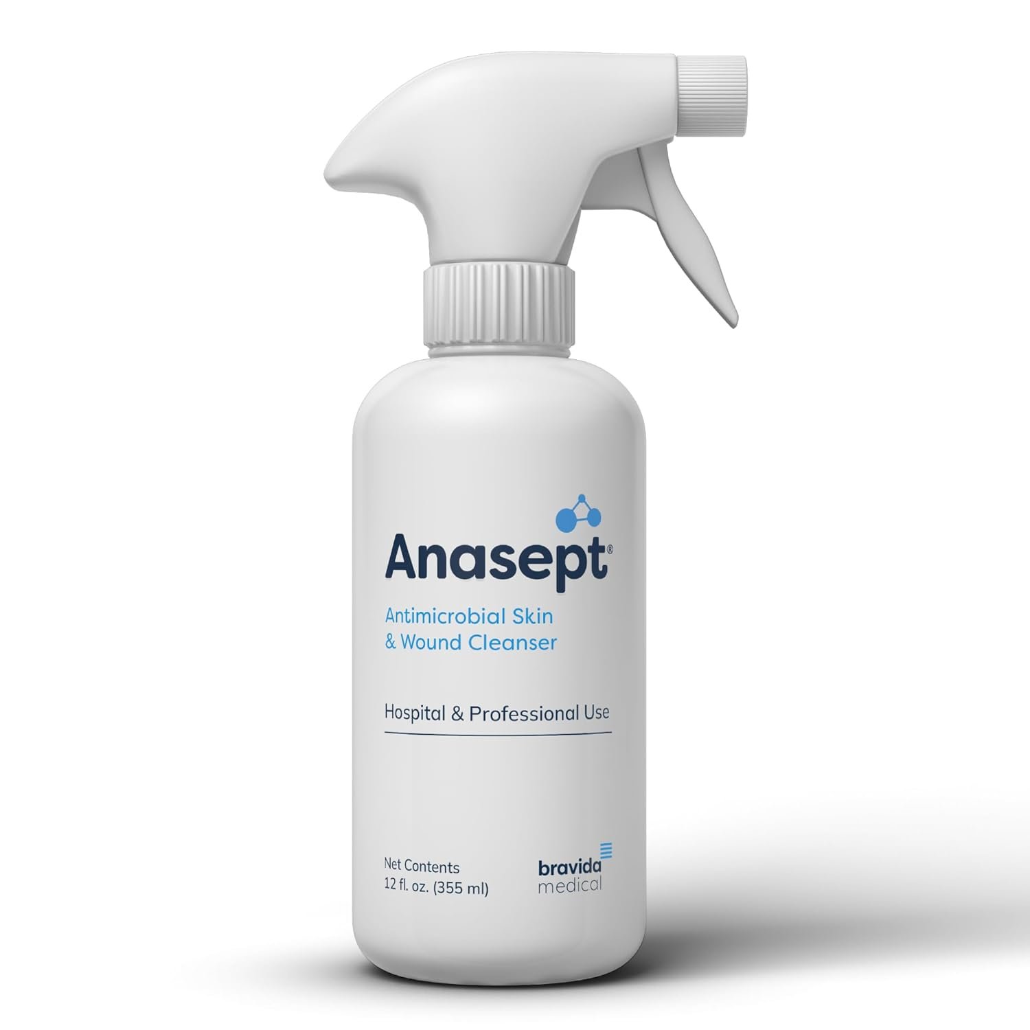 Anasept-Skin and Wound Cleanser, 12 oz. Bottle with Finger Sprayer, Wound Spray, Sterile Rinse, Healing Spray for Hospital and Professional Use