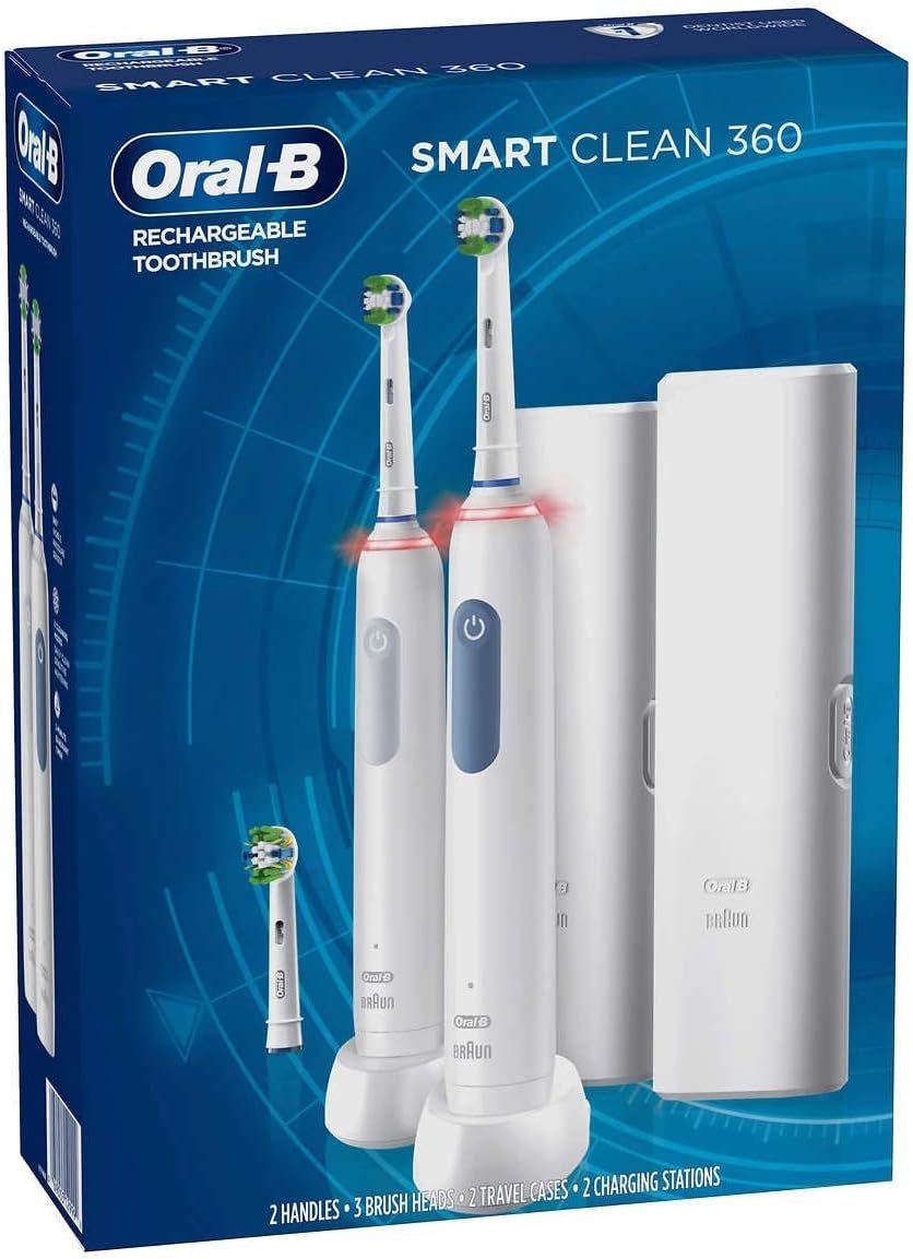 Oral-B Smart Clean 360 Rechargeable Electric Toothbrush, 2-pack