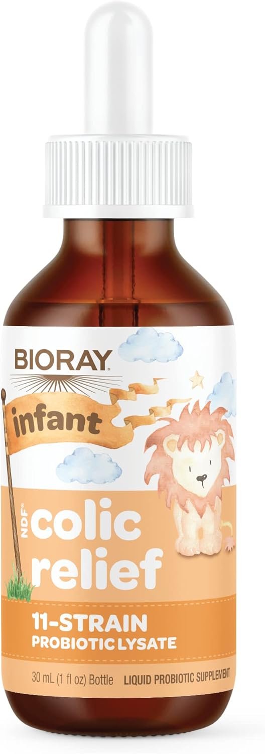 BIORAY Infant NDF Colic Relief – 1 fl oz – 11-Strain Probiotic Lysate – Ease Discomfort in The Stomach, GI Tract & Colon – Non-GMO, Vegetarian, Gluten Free – Approx. 30 Servings