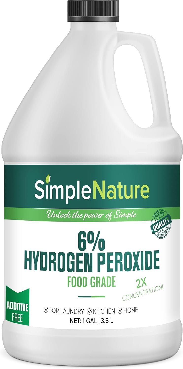 6% Food Grade Hydrogen Peroxide Solution – 1 Gallon – Natural Multipurpose Cleaner – Made in USA – Ideal for Commercial, Residential, Kitchen, Bath, Laundry, and More – Ecofriendly