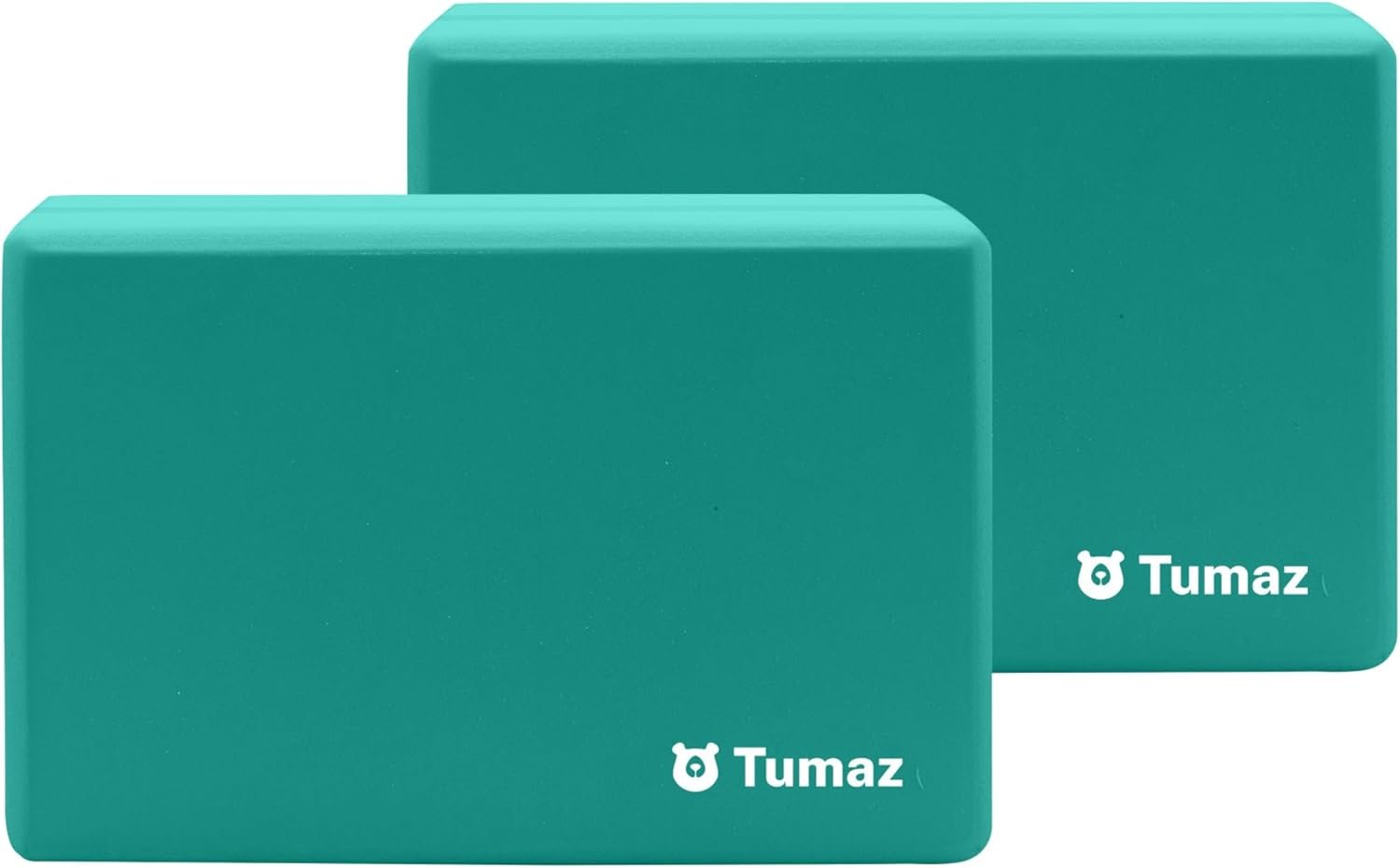 Tumaz Non-Slip Yoga Blocks 2-Pack – High Density/Lightweight EVA Foam & Natural Cork for Stability, Premium Set with E-Book Included