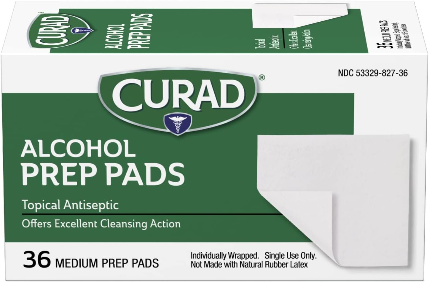 CURAD Medium 2-Ply Sterile Alcohol Prep Pads, Essential for First Aid Kits, 36/Box, Pack of 30