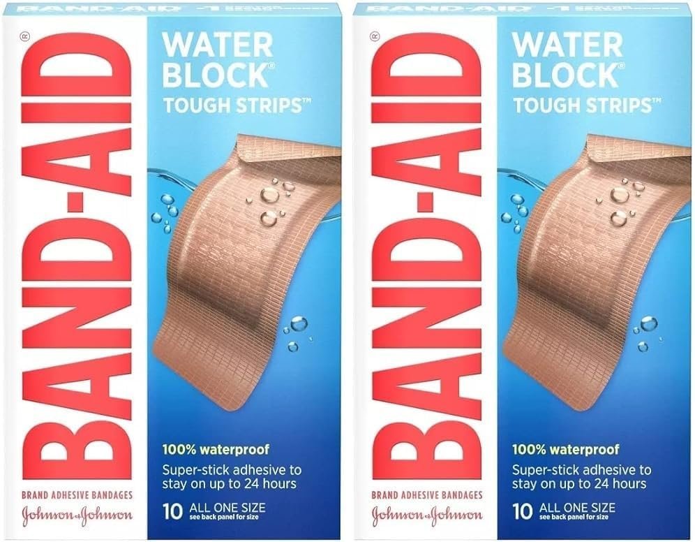 Band-aid Tough-Strips Adhesive Bandages, Waterproof, Extra Large, 10 Ct – Pack of 2