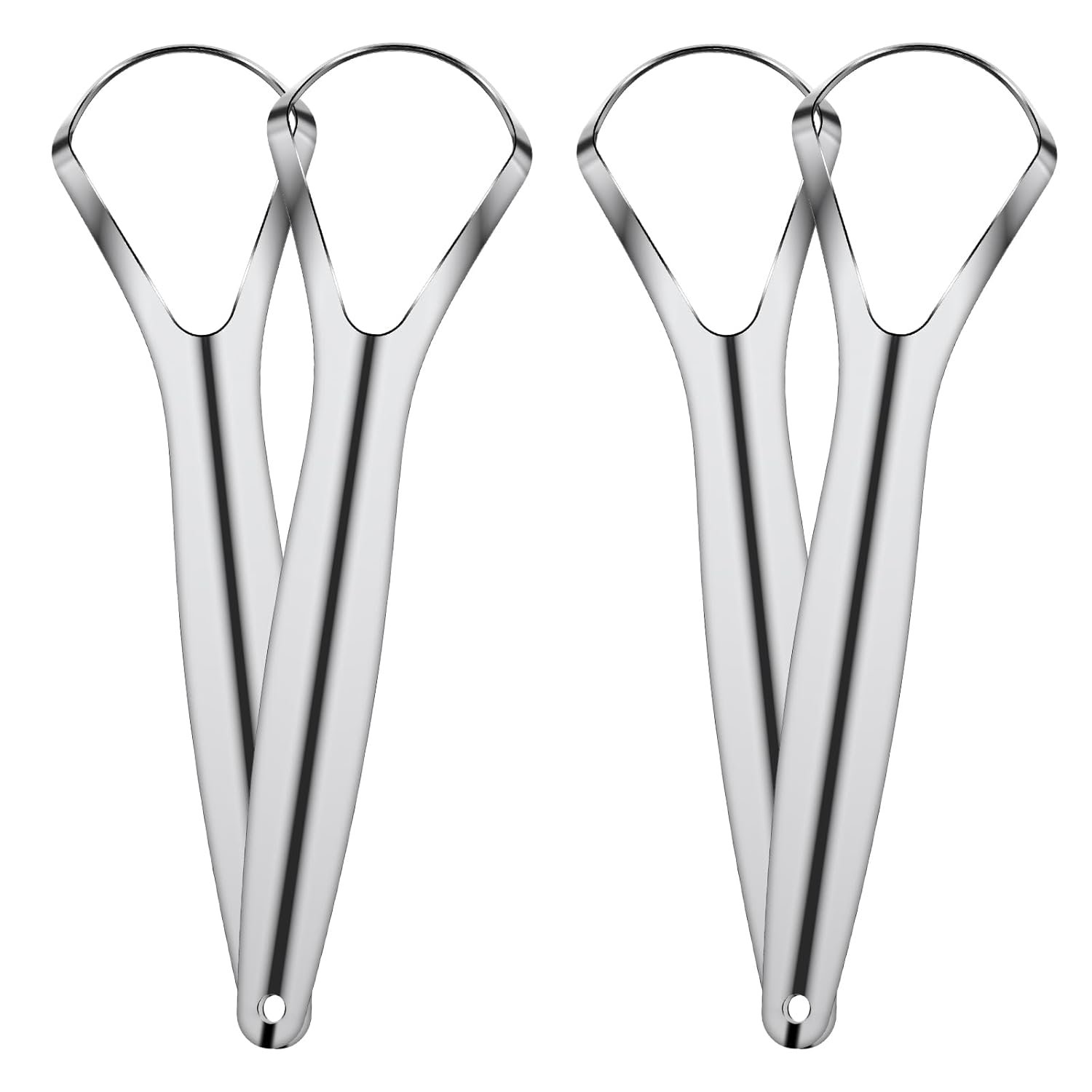 4 Pcs Tongue Scraper Stainless Steel Tongue Cleaners Wide Head Tongue Cleaner Tool Reduce Bad Breath Tongue Scraper for Fresh Breath