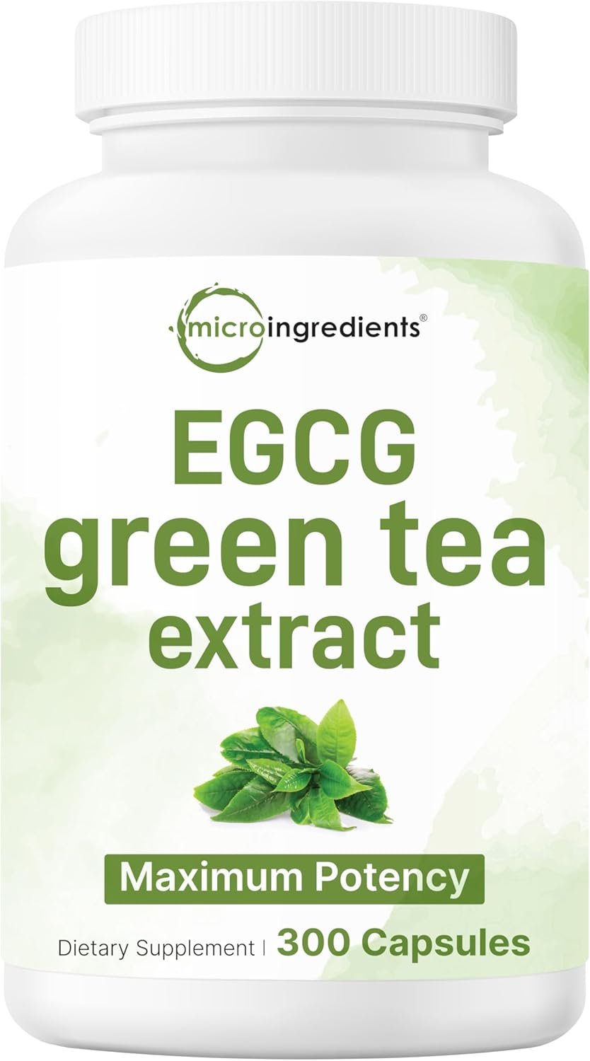 Extra Strength Green Tea Extract, 300 Capsules | 50% EGCG, 98% Polyphenols | 5 Month Supply | Maximum Potency Polyphenols Antioxidant Supplement for Skin, Energy, Brain & Heart Support