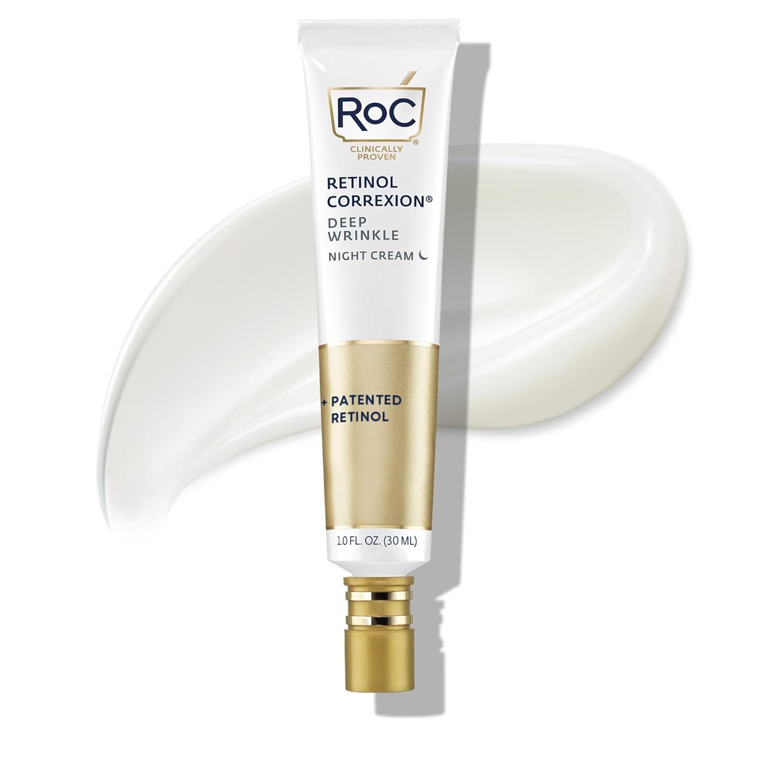 RoC Retinol Correxion Night Cream for Deep Wrinkles, Anti Aging Skincare Treatment Women and Men, 1.0 oz (Packaging May Vary)