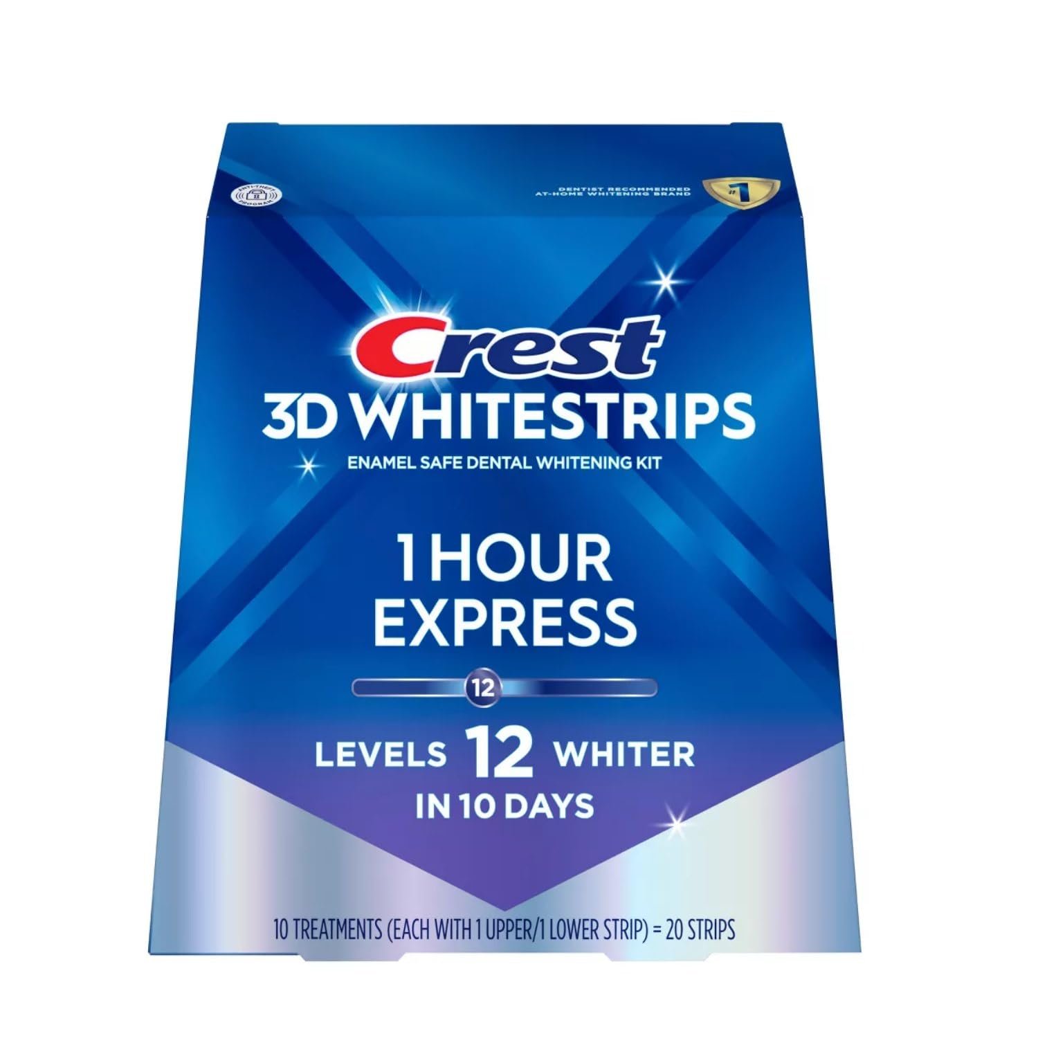 Crest 3D Whitestrips, 1 Hour Express, Teeth Whitening Strip Kit, 20 Strips (10 Count Pack)