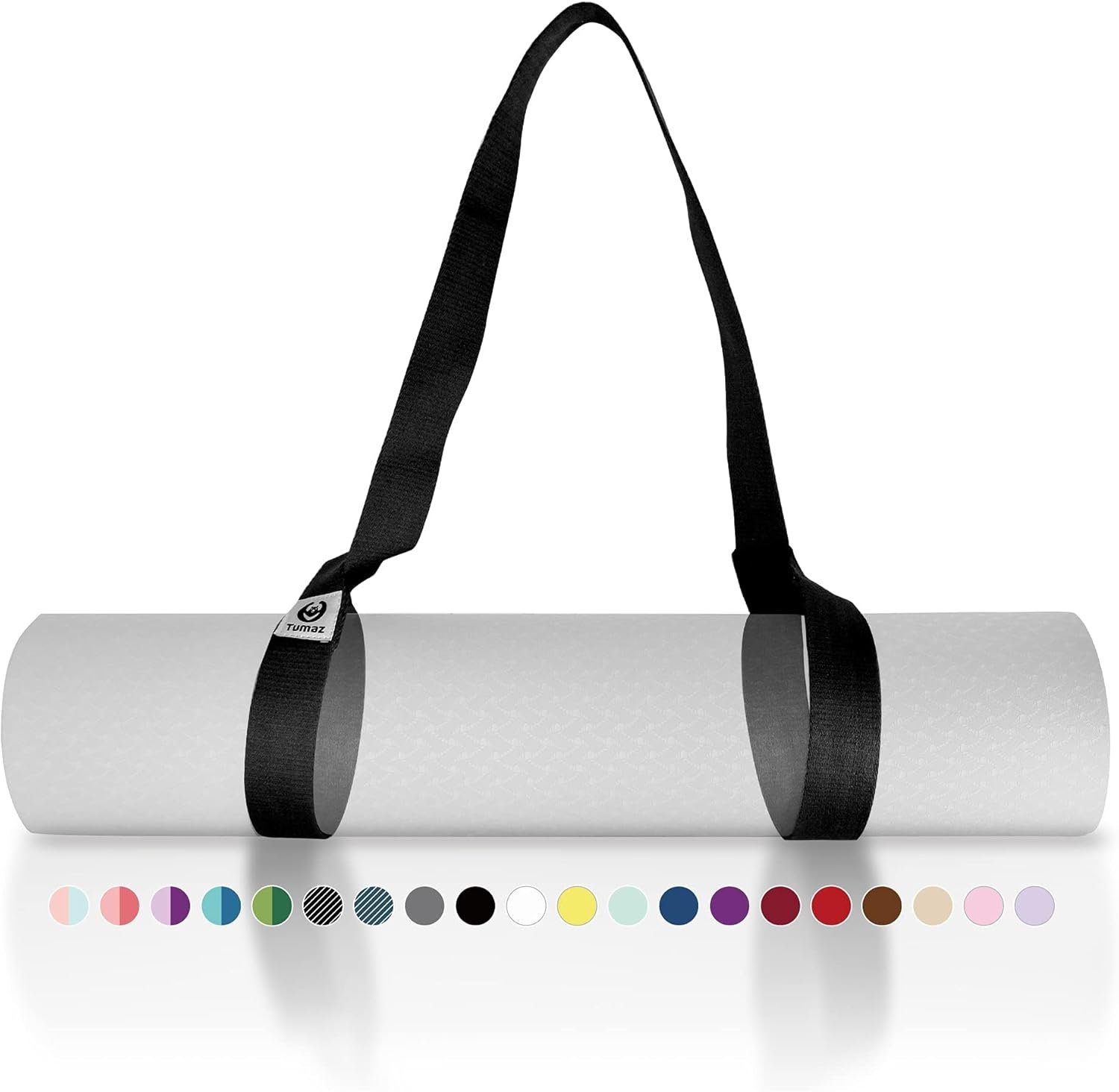 Tumaz Yoga Mat Strap [MAT NOT Included] (2 Sizes) with Extra Thick & Comfy Delicate Texture, Adjustable Yoga Mat Carrier