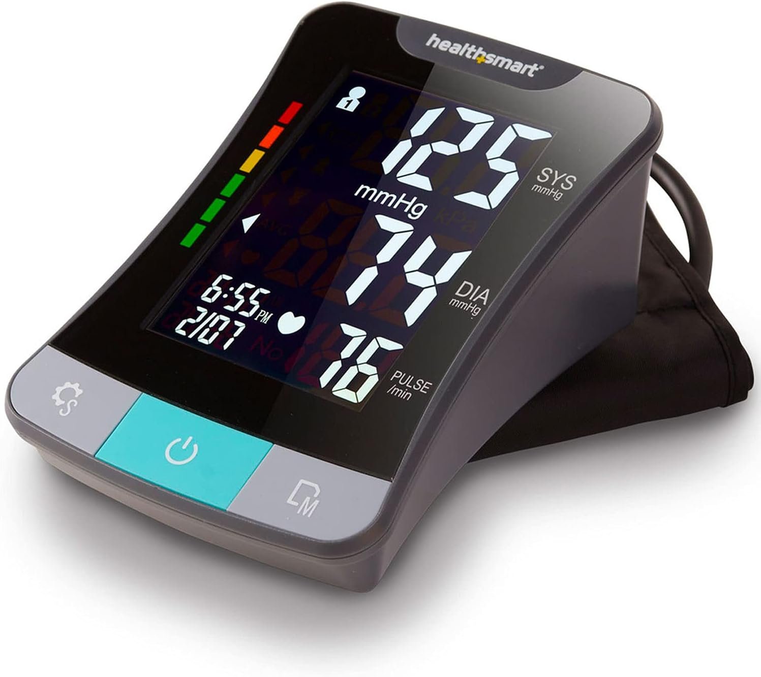 HealthSmart Digital Premium Blood Pressure Monitor with Automatic Upper Arm Cuff that Displays Blood Pressure, Pulse Rate and Irregular Heartbeat, Stores up to 120 Readings for 2 Users