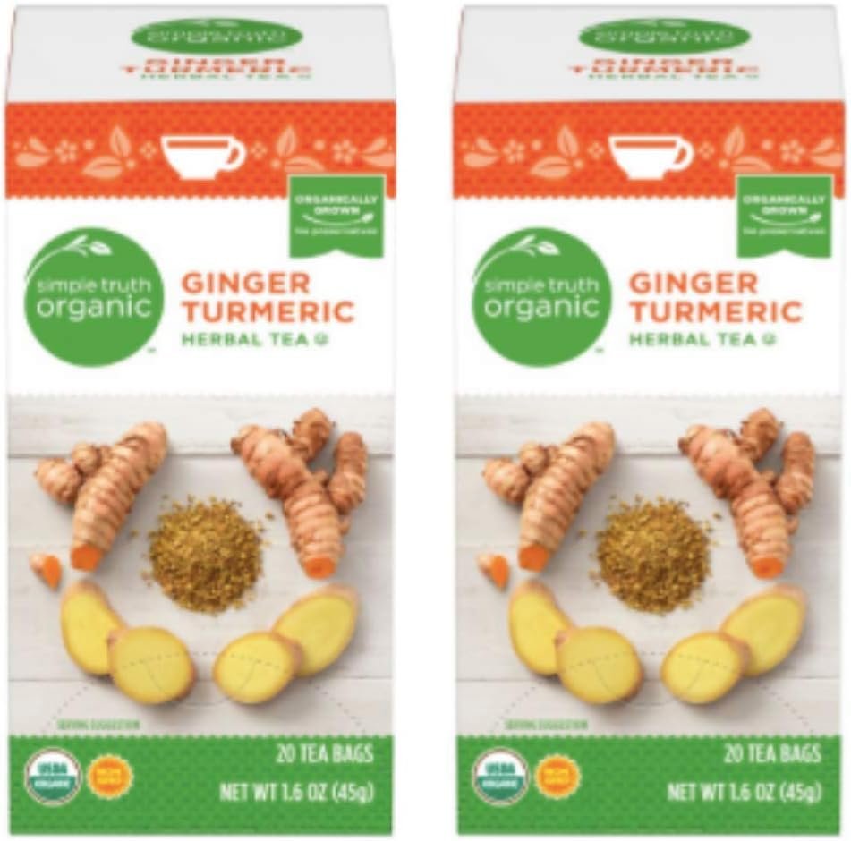 Simple Truth Organic Ginger Turmeric Herbal Tea 20 ct (Pack of 2)