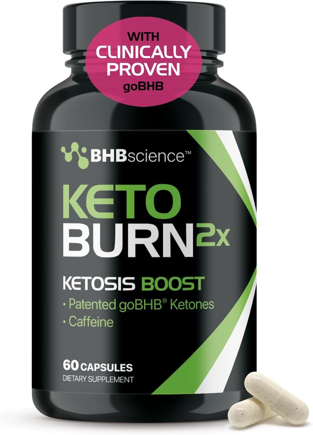 Keto BHB Exogenous Ketones Supplement – BHB Science Keto Diet Pills with Patented goBHB and Caffeine for Natural Energy Focus Body Sculpting & Ketosis Support – Vegetarian & Non-GMO (1 Month Supply)
