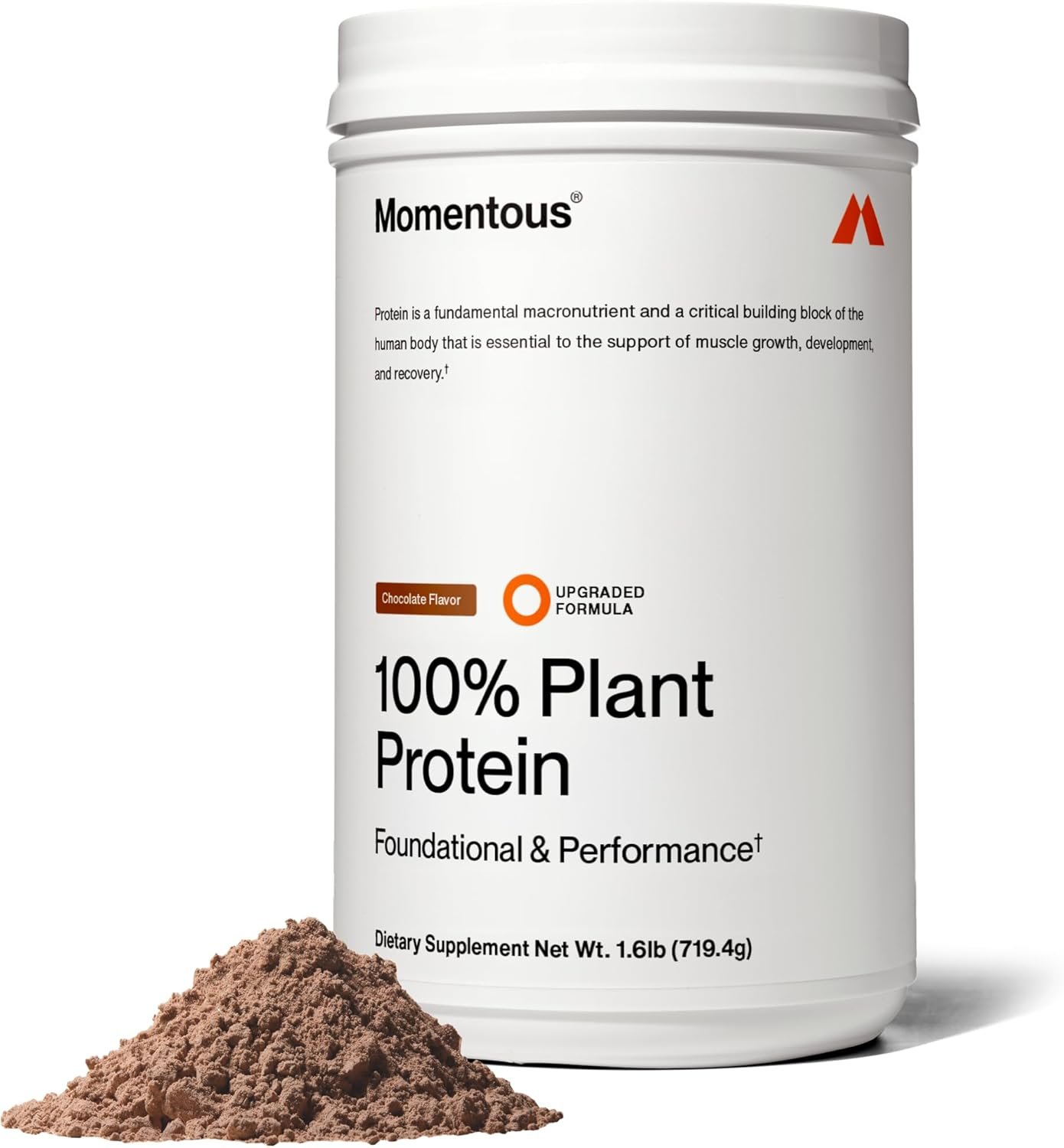 Momentous Vegan Protein Powder – 20 g Plant-Based Protein – NSF Certified for Sport – Gluten-Free – Non-GMO – 22 Servings for Essential Everyday Use – Chocolate
