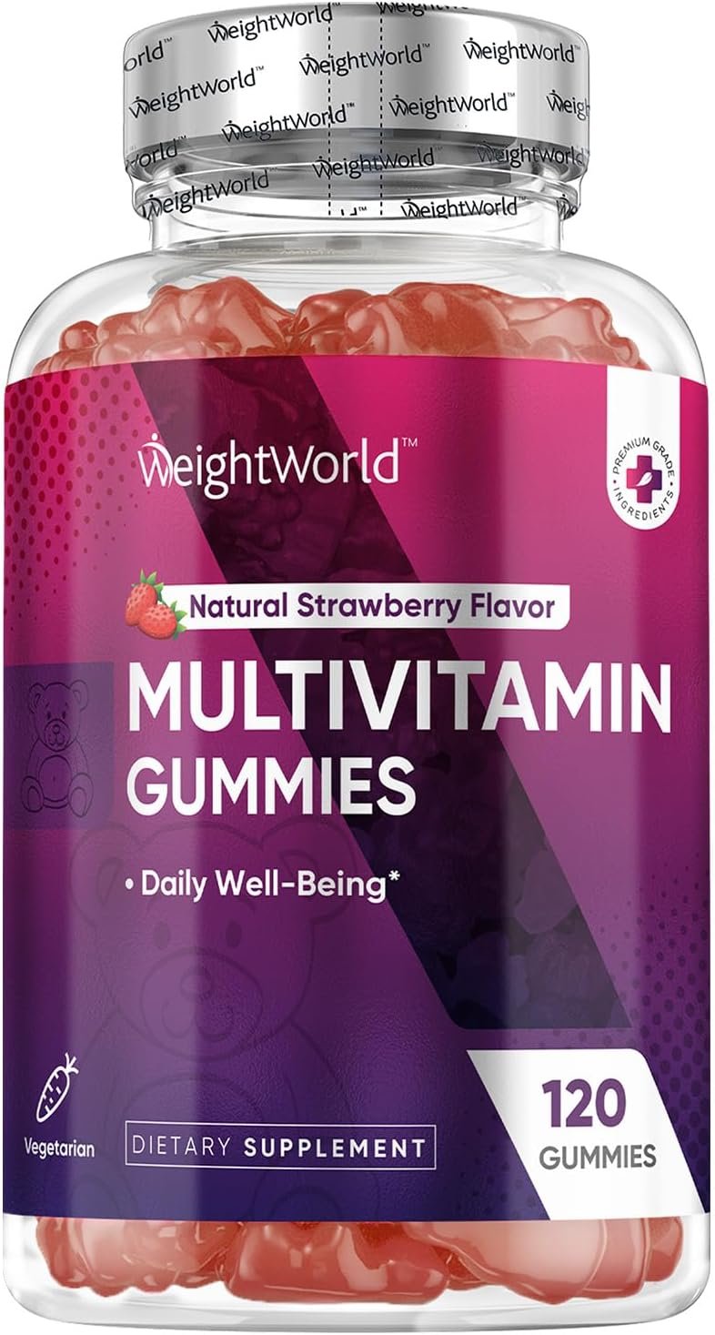 WeightWorld Adult Multivitamin Gummies for Women & Men of All Age – Halal-Suitable with Key Ingredients Like Vitamin A, C, D3, B6, B12 & Biotin – 50+ Mens & Womens Multivitamin Gummies – 120 Ct