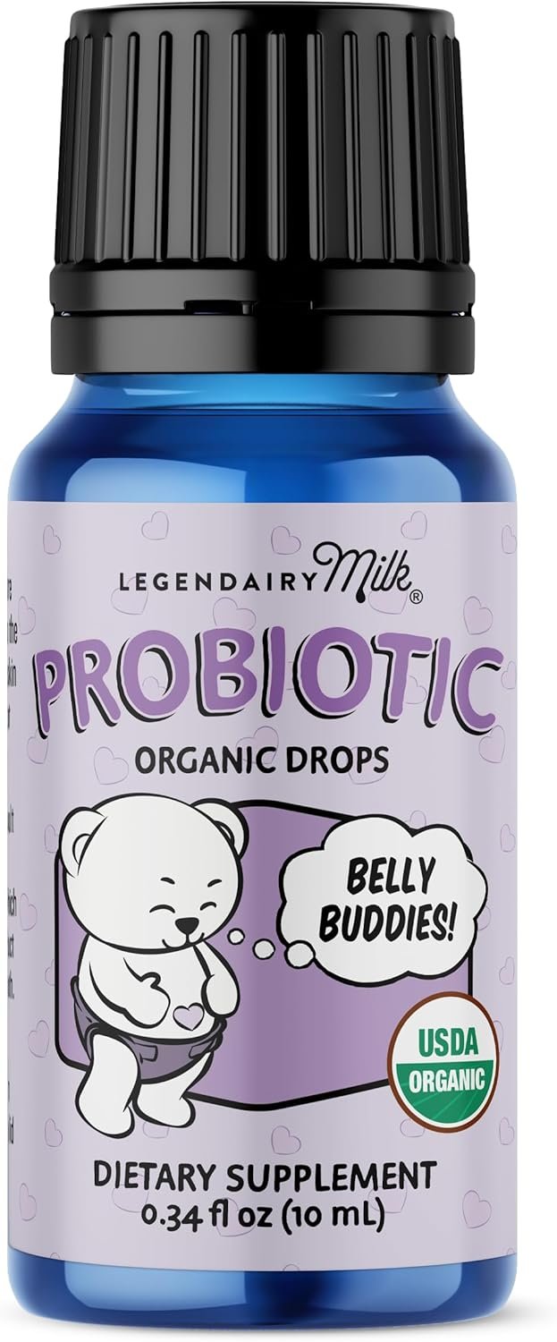 Legendairy Milk Baby Probiotic Drops Organic – Colic and Gas Drops for Newborns & Toddlers – Digestive Support, Constipation Relief – Toddler Probiotic Supports Occasional Diarrhea & Gas, 33 Servings