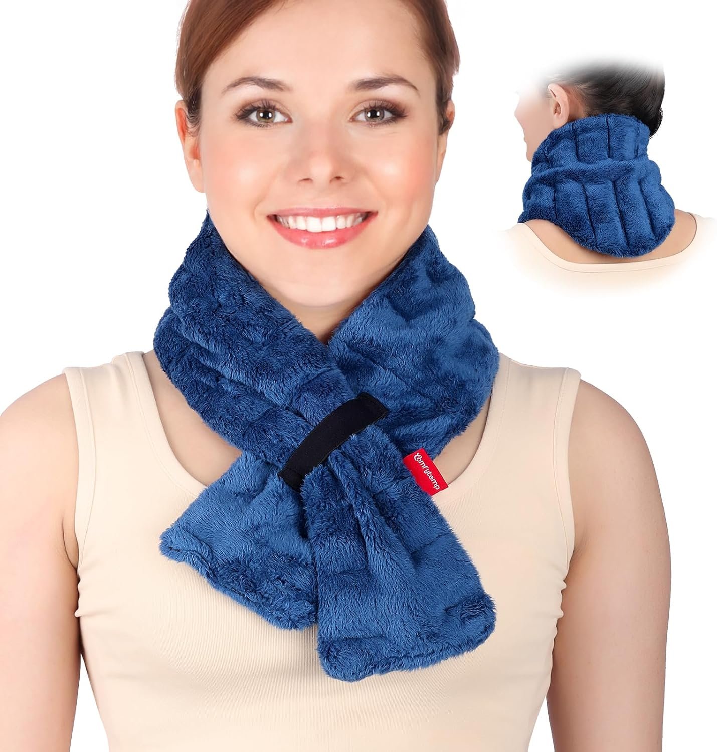 Comfytemp Heating Pad for Neck Shoulders Microwavable, FSA Eligible HSA, 33″×4″, Moist Heat Neck Wrap Warmer for Pain Relief, Microwave Heating Pad Warm Compress, Christmas Gifts for Women Seniors