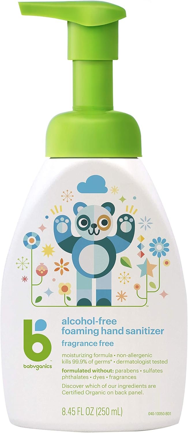 Babyganics Alcohol-Free Foaming Hand Sanitizer, Fragrance Free, 8.45oz Pump Bottle