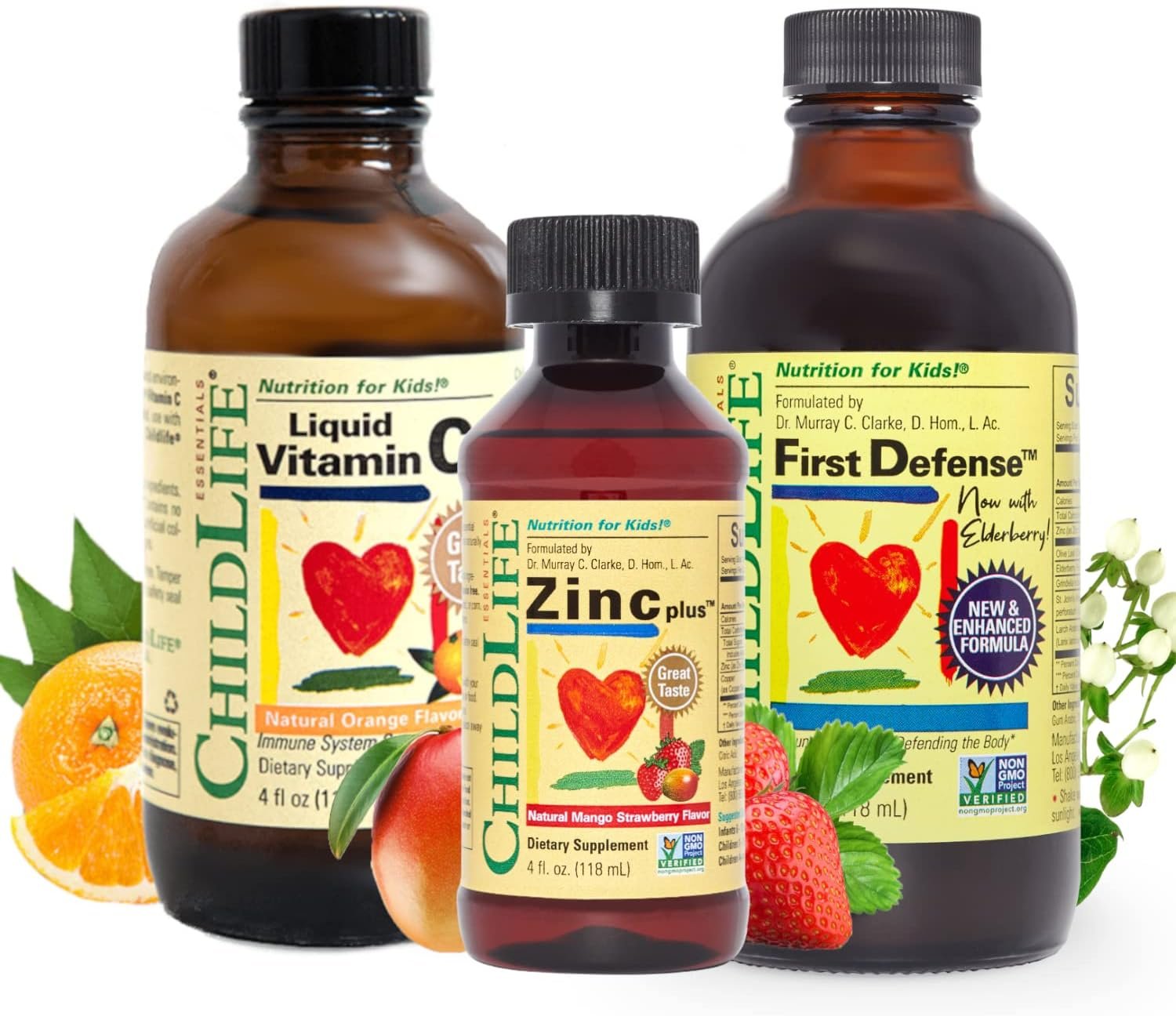 CHILDLIFE ESSENTIALS Immune Support 3-Pack – Liquid Vitamin C, First Defense, and Zinc – Immune Boosting Supplements for Infants, Toddlers, and Kids