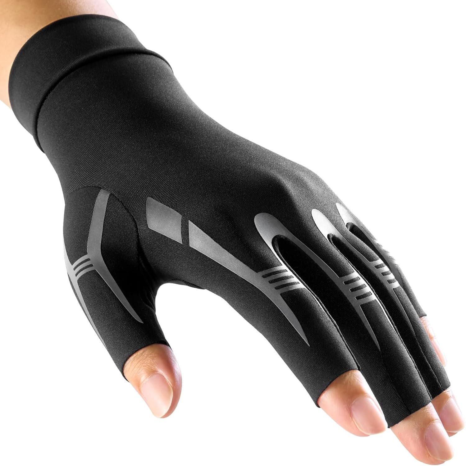 FREETOO All-Around Compression Arthritis Gloves for Women for Pain, Carpal Tunnel Relief Gloves for Men, Hand Compression Gloves for Crocheting, Rheumatoid Arthritis. Fit Palm 7.3‘’-8.3‘’ Black M