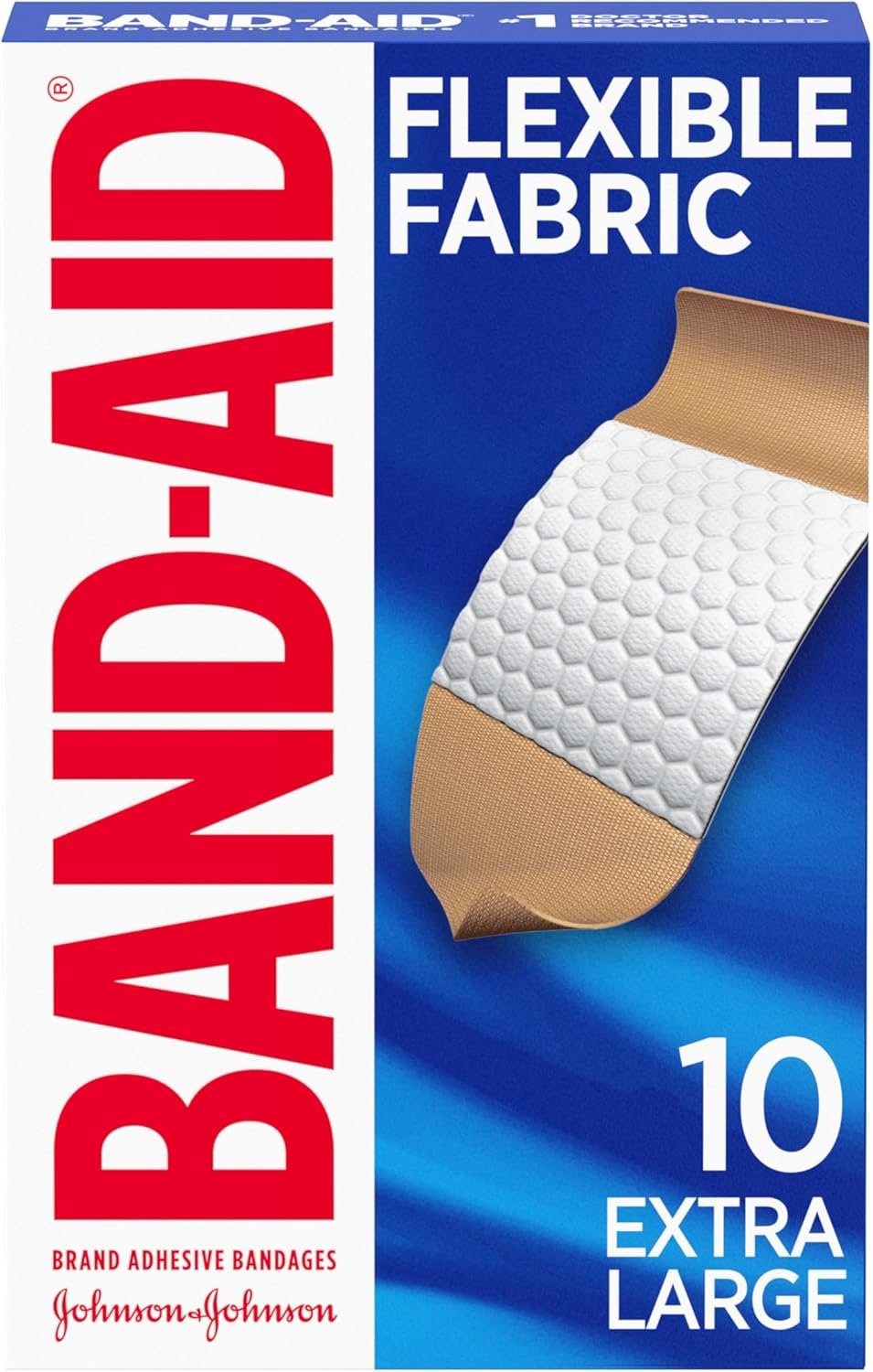 Band-Aid Brand Adhesive Bandages Flexible Fabric, Extra Large, 10 Count (Pack of 2)